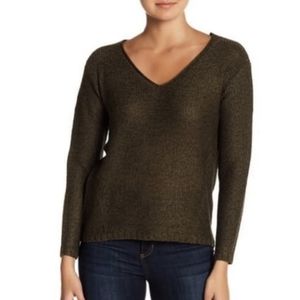 RDI V-Neck Faux Suede Elbow Patch Sweater (EUC XS)